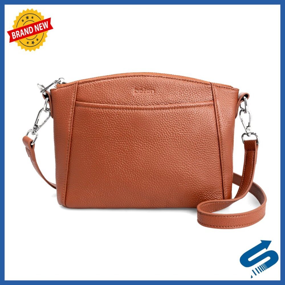 Small Genuine Leather Crossbody Bag Anti-Theft RFID Blocking Purse